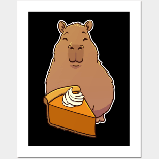 Capybara Pumpkin Pie Slice Posters and Art